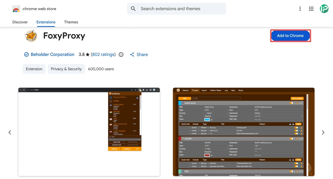 FoxyProxy Chrome Extension